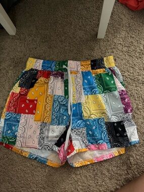 SHEIN Multicolor Patchwork Bandana Print Shorts